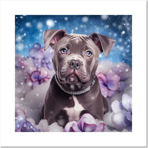 Cute blue nose Staffy Wall Art by Enchanted Reverie